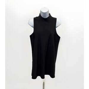 Athleta Mock Neck Sleeveless Activewear Mini Dress Women’s size S Black Side Zip